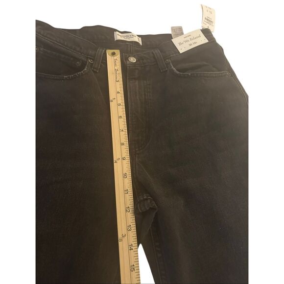 NWT Abercrombie & Fitch The 90’s Relaxed Jeans High Rise Black Size 10s / 30 - Picture 10 of 16